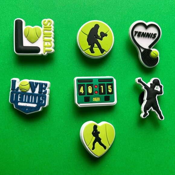 Tennis Crocs Shoe Charms Set of 7 - jibbitz Charms - Picture 1 of 6